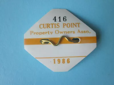 1986 Mantoloking Curtis Point New Jersey Seasonal  Beach  Badge  38  Years  Old • $15.92