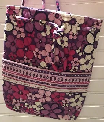 Vera Bradley Retired Rare Petal Power Purple Backsack Flower Power Floral • $59