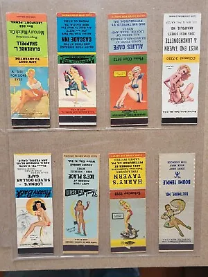 Vintage Retro Advertising MATCHBOOK Cover Lot Of 8 Pinup Girls Sexy Ladies  • $4