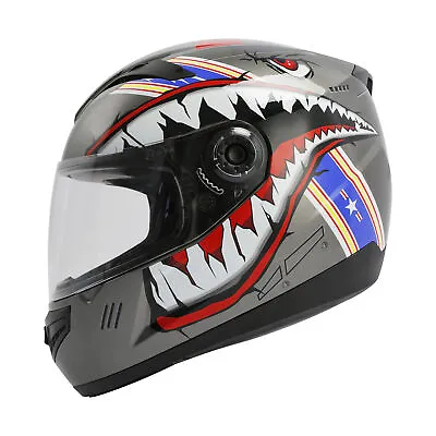 Youth Motorcycle Helmet Full Face DOT Kids Shark Gray Motocross Bike ATV Child • $45.99