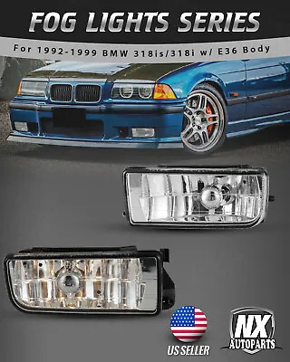 Fog Lights For 1992-1999 BMW 3 Series E36 M3 Front Bumper Driving Lamp Clear Len • $34.99