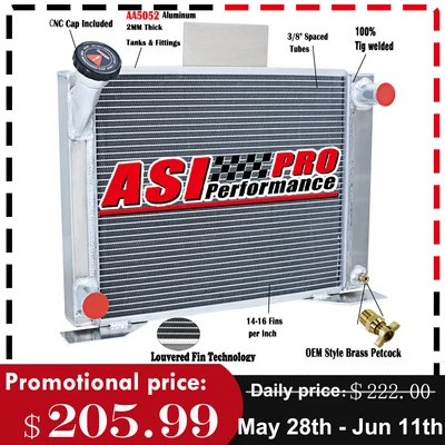 $205.99 • Buy 4-Row Aluminum Radiator For 1982-1994 Ford Ranger Pickup V8 Engine 2.3L 4.0L AT