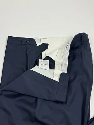 #213 Zanella 'Todd'  Flat Front Solid Blue Pants Size 36  MSRP $345 • $29.99