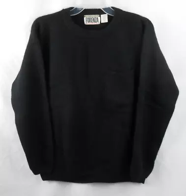 Forenza Athletic Sportswear Mens M Black Lambswool Angore Rabbit Pocket Sweater • $35