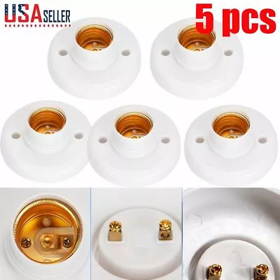 5pcs E27 Light Bulb Fitting Lamp Holder Edison Caps Socket Fixing Base Round USA • $6.98