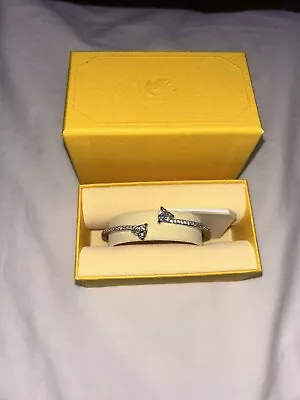 Genuine Swarovski Attract Soul Bangle Heart White Rhodium Plated Bracelet VGC • $100