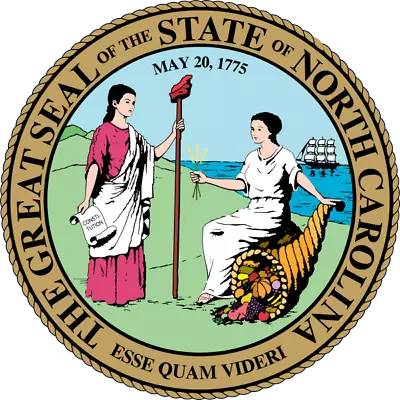 North Carolina State Seal Coat Of Arms VINYL Laptop WINDOW Bumper STICKER DECAL • $2.99