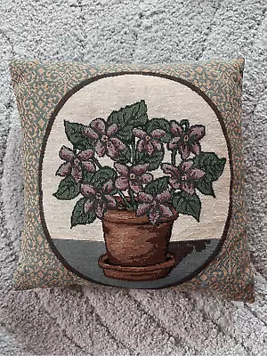Vintage Embroidered Flower Pillow • $18
