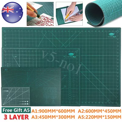 Cutting Mat Self Healing Craft Double Sided Grid 3ply Thick Board A1 A2 A3 A5 • $13.99