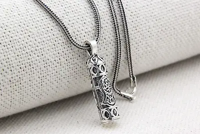 £38.56 • Buy 925 Silver Amulet Taweez Prayer Hamsa Pendant Necklace Stash Vial Jawshan Cevsen