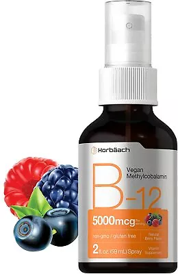 Vitamin B12 Methylcobalamin Spray | 5000 Mcg | 2 Oz Vegan Liquid Supplement | No • $367.47