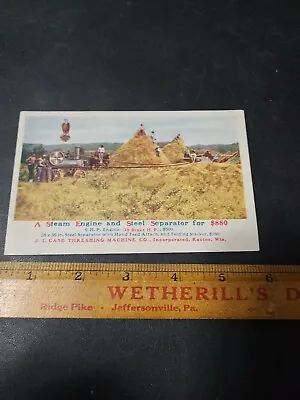 Vintage 1880s Syracuse J I Case Threshing Machine Co Postcard Tradecard Racine  • $14.99