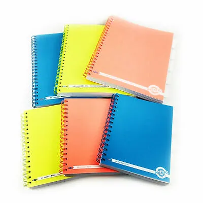 £5.59 • Buy A4/A5 Project Book Wiro Refill Pad With Subject Dividers Ruled Punched Pages 250