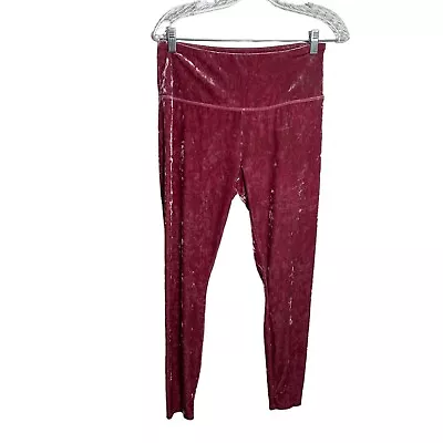 RBX Leggings Women's Large Pink Velvet Pull On Velour Crushed Atheltic • $6.75