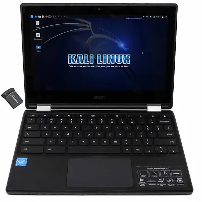 Kali Linux + TAILS Laptop 32GB SSD 4GB Acer R11 C738T Netbook 11.6 Intel 1.6GHz • $77.99