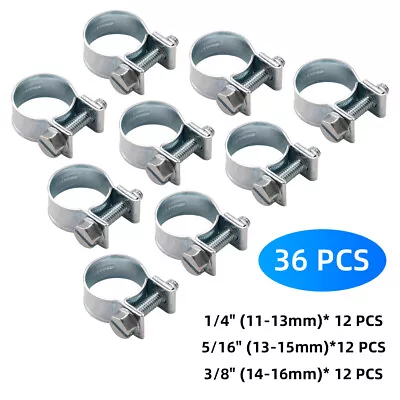 36 Pcs 1/4  5/16  3/8  Fuel Injection Gas Line Hose Clamps Clip Pipe Clamp • $8.29