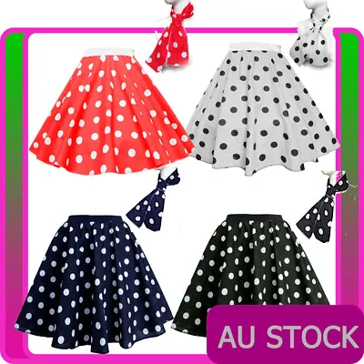 $26.99 • Buy Ladies Polka Dot Rock N Roll 50s Costume Retro 1950s Skirt Fancy Dress