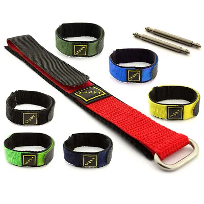 Wrap-Around Nylon Watch Strap Band Sport 16 18 20 22 Hook & Loop MM  • £6.95