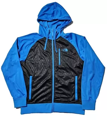 The North Face Men's Black & Blue Full Zip-Up Hoodie Size Large • $39.79