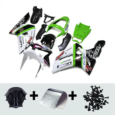 Fairings Kit Bodywork For Ninja ZX6R ZX636C 2003 2004 Kawasaki Green White Black • $441.95