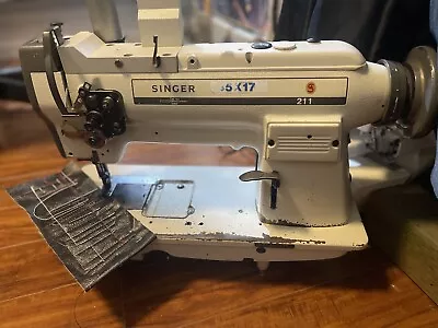 Singer 211 Walking Foot Industrial Sewing Machine Compound Lock Stitch Leather • $600