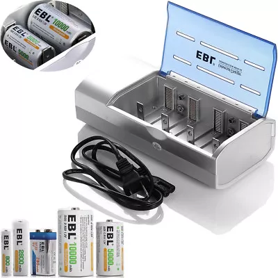 Universal For AA AAA C And D Size 9V Ni-CD Ni-MH Rechargeable Battery Charger • $11.99