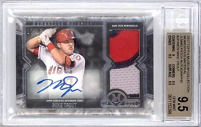 Mike Trout Bgs 9.5 2017 Topps Museum Collection Jumbo Dual Patch Auto 12/15  • $23.50