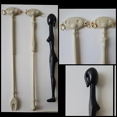 Vtg Tiki Reusable Cocktail Stirrer Naked Lady & Thailand Superware Swizzle Stick • £9.99