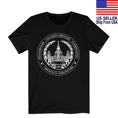 Russia Lomonosov Moscow University Logo Men's Black T-Shirt Size S To 5XL • $15.99