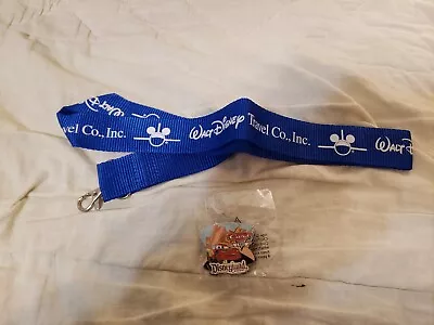 $8.99 • Buy Disneyland CARS LAND Lapel Pin & Disney Travel Co. Lanyard NEW!