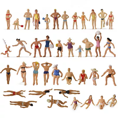 40pcs Different HO Scale 1:87 Swimming People Seaside Visitors Figures P8720 • $14.99