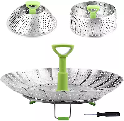 Steamer Basket Stainless Steel Vegetable Steamer Basket Folding Steamer Insert F • $17.41