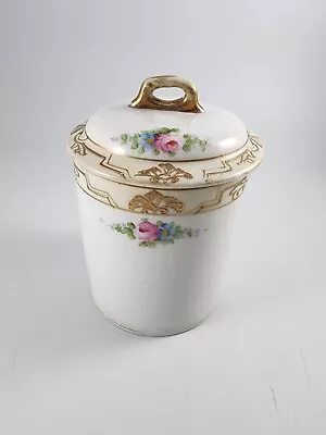 Hand Painted Nippon Condensed Milk Holder Jar W Lid Moriyama Mori-Machi • $27.99