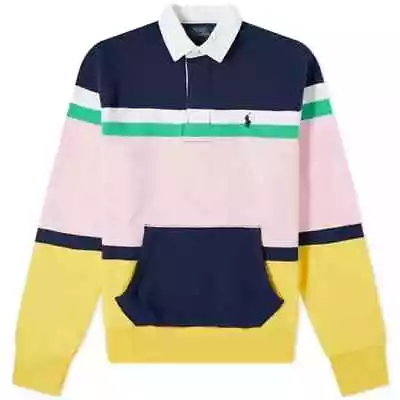 Polo Ralph Lauren Jersey Rugby Shirt Sweatshirt Cruise Navy/Multi Brand New • £59.99