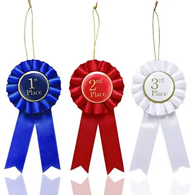 3 Pcs Award Set Rosette Prize Ribbon 1st 2nd 3rd Recognition For Competitions • $13.71