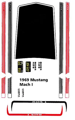 1969 Ford Mustang MACH I 1/18th Scale Waterslide Decals • $9.99