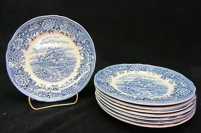 Vtg. Salem Olde Staffordshire Blue English Village 7  Dessert Plate  RARE • $19.99