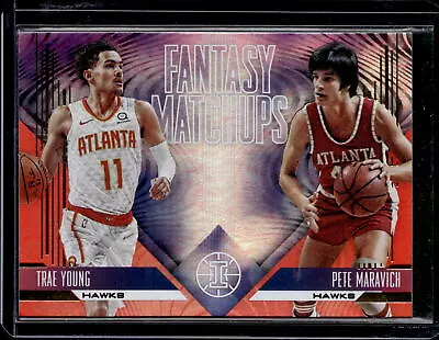 Trae Young / Pete Maravich Basketball Panini #2 Fantasy Matchups Purple SN Hawks • $17.50