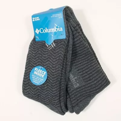 Columbia Men's 2 PAIRS Fleece Lined Crew Socks Shoe Size 6-12 • $15.99