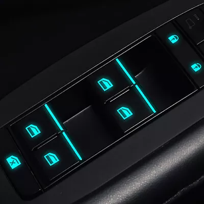 Universal Luminous Blue Car Interior Window Door Switch Sticker Set Accessories • $9.50