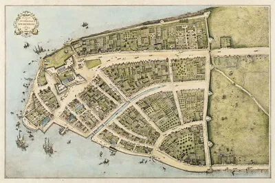 1660s New York City Castello Plan Lower Manhattan Map Wall Art - POSTER 20 X30  • $23.99