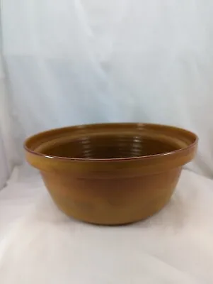 MIXING BOWL ARCOPAL GLASS CARAMEL COLOURED LARGE VOLCAN FRANCE C1970's • £24.99