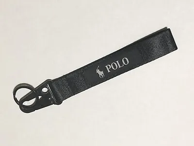 Polo BLACK Keychain Wrist Lanyard With Metal Keyring - FREE SHIPPING • $9.99