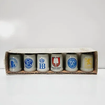 6 Vintage Miniature W. Germany German Beer Steins Mugs Shot Glasses • $23.99