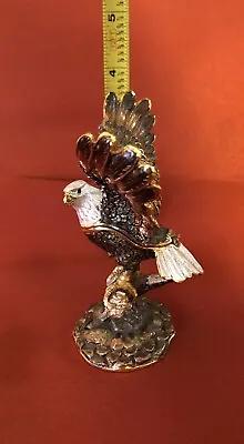 Eagle Bejeweled Trinket Box Used As Display Only. Gorgeous Bird • $49