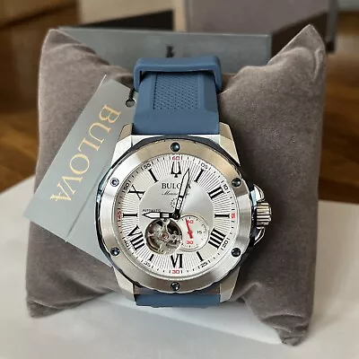 BULOVA Automatic MARINE STAR Blue Silicone Men's Watch - 98A225   MSRP: $595 • $187.50