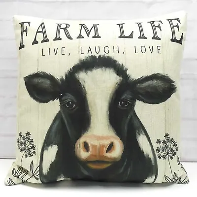 Black White Cow Cushion Cover Decorative Country Style Animal Farmhouse Gift 18  • £9.99