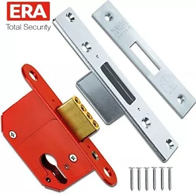 EURO DEAD LOCK 76mm 5 LEVER ERA FORTRESS 3   BS BRITISH STANDARD POLISH CHROME • £19.95