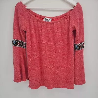 Womens Vava By Joy Han Red Flared Sleeve Top Size S • $16.50