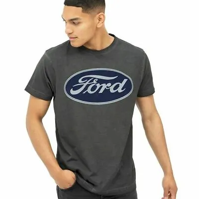 Official Ford  Mens Logo Acid Wash T-shirt Black  S - XXL • £13.99